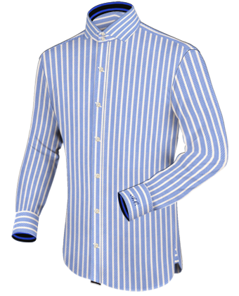 Blaues Hemd Kaufen with Italian Collar 2 Button