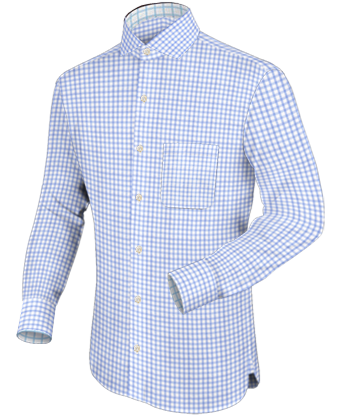 Casual Hemden Massschneidern with Italian Collar 1 Button