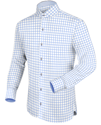 Designer Hemd Wei�� with Italian Collar 1 Button