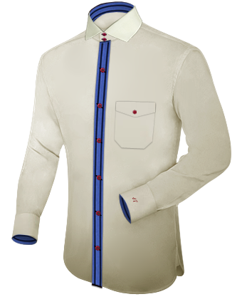 Baumwoll Hemd with Italian Collar 2 Button
