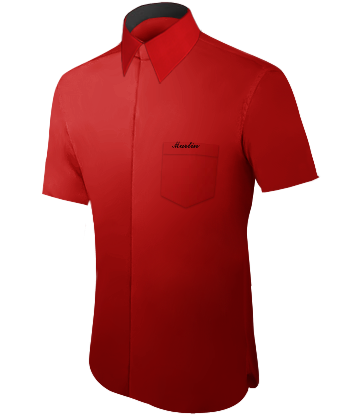 Hemd Aus 100 Percent Seide with French Collar 1 Button