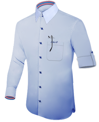 Hemd In Gre 60 with French Collar 2 Button