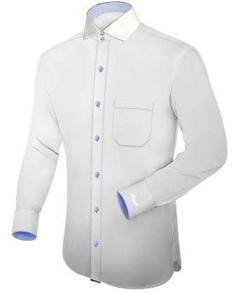 Hemden Weiss Button Down Kragen with Italian Collar 2 Button