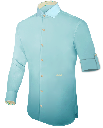 Heren Hemden with Italian Collar 1 Button