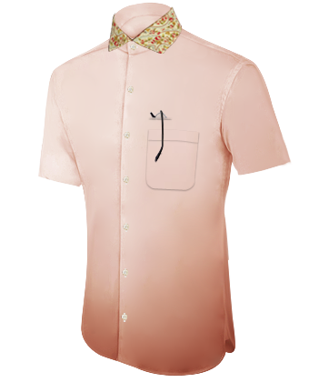 Herren Hemd Doppelmanschette with Italian Collar 1 Button