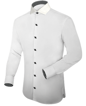 Herren Hemd In Knallrot with Italian Collar 1 Button