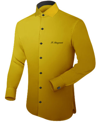 Herren Hemden Slim Fit with Italian Collar 1 Button