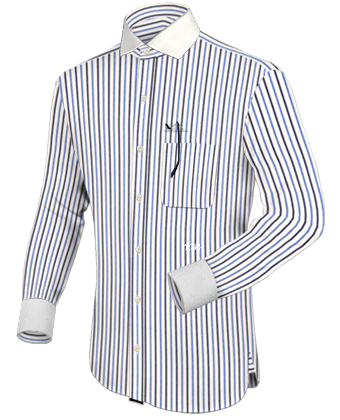 Herren Hemdennach Mass with Italian Collar 1 Button