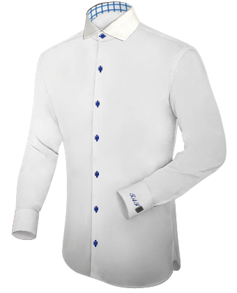 Herrenhemden Doppelmanschette with Italian Collar 1 Button