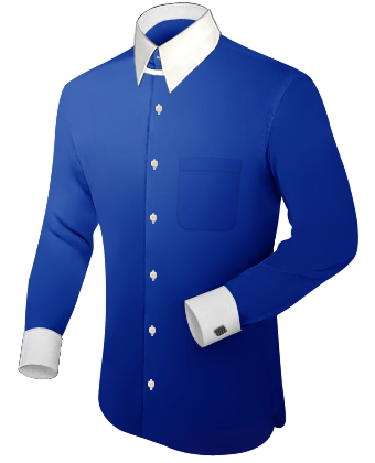 Herren Kurzarm Hemd with Italian Collar 1 Button
