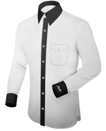 Herrenhemden Billig with French Collar 2 Button