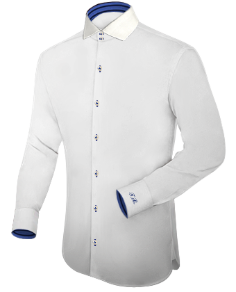 Hemden Blau with Italian Collar 2 Button