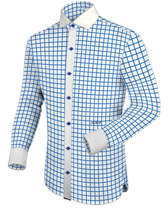 Kurzarmhemd Wei�� with Italian Collar 1 Button