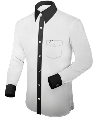 Kurzen ärmeln Hemd with Italian Collar 1 Button