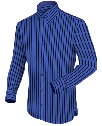 Langarm Hemd Schwarz with French Collar 1 Button