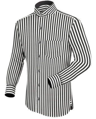Leinenhemd with Cut Away 1 Button