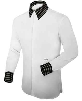 Ma��hemd Tipps with French Collar 2 Button