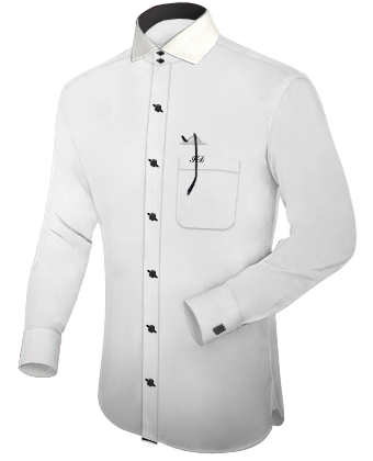 Satin Hemd Herren with Italian Collar 2 Button