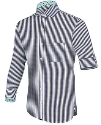 Weinrotes Hemd with Cut Away 2 Button