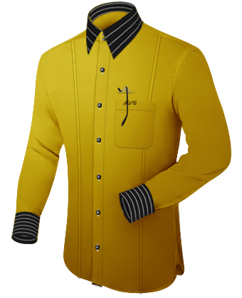 3 Kn�pfe Hemd with French Collar 2 Button