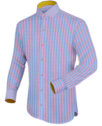 Anzughemd Braun with Italian Collar 1 Button