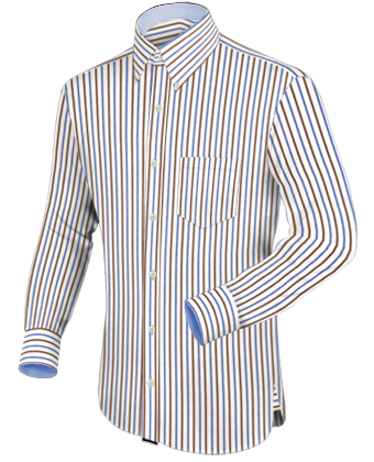 Baumwollhemd Button Down Kragen with Button Down