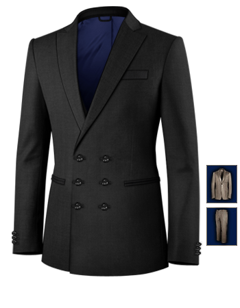 Leinenanzug Nach Ma�� with 6 Buttons, Double Breasted (3 To Close)