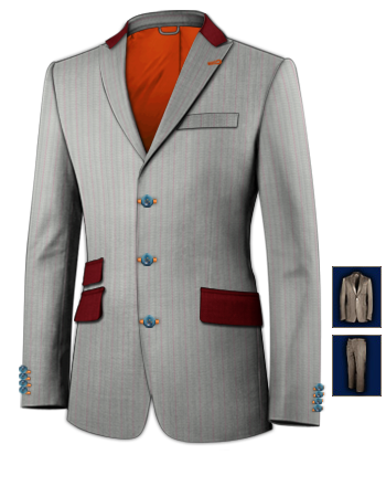 Herrenmode Hosen with 3 Buttons, Single Breasted