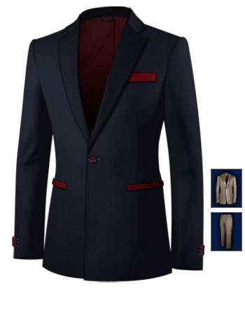 Tartan Anzug with 1 Button, Single Breasted