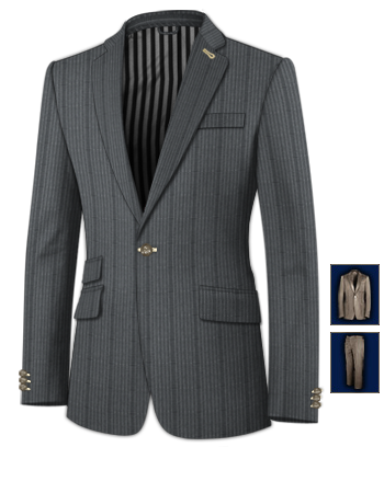 Schwarzer Anzug Herrenmode with 1 Button, Single Breasted