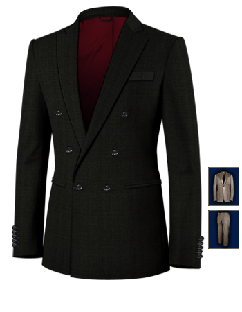 Wei��er Nadelstreifenanzug with 6 Buttons, Double Breasted (1 To Close)