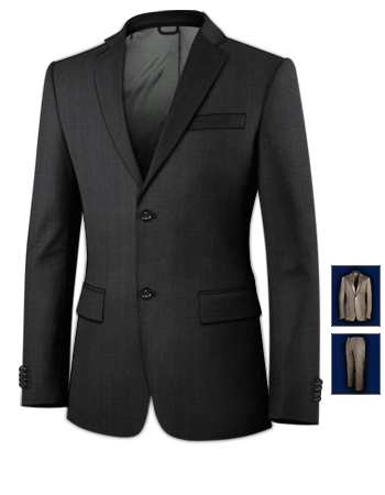 Dreiteiler Hellgrau Anzug with 2 Buttons, Single Breasted