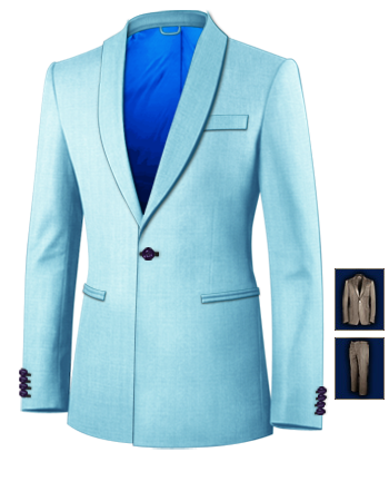 Herrenmode Anz�ge Metallische T�ne with 1 Button, Single Breasted