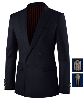 Cordanzug with 4 Buttons, Double Breasted (1 To Close)
