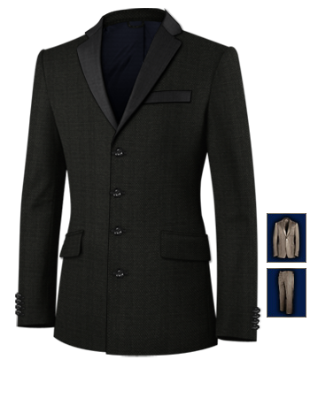 Beiger Anzug with 4 Buttons, Single Breasted