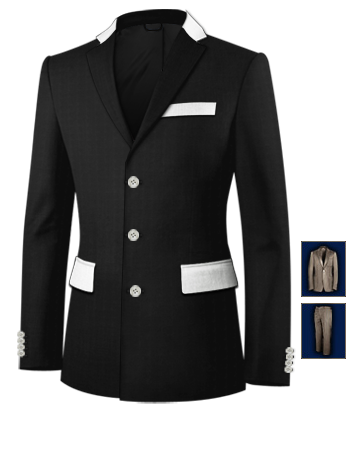 Wei��e Sakkos with 3 Buttons, Single Breasted