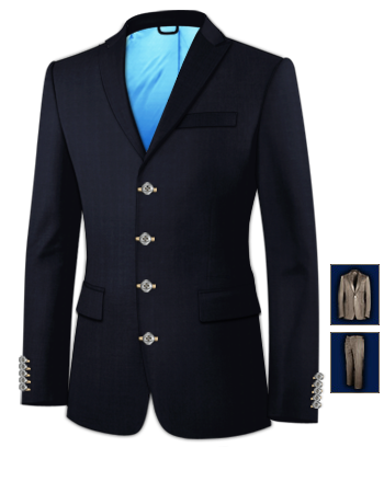 Herrenmode Anz�ge Einreiher Neu Unifarben with 4 Buttons, Single Breasted